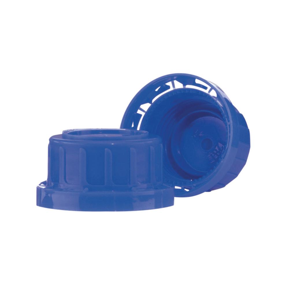 Kautex Tamper-Evident Cap, PP Blue, 28 mmØ for 50 mL Flasks