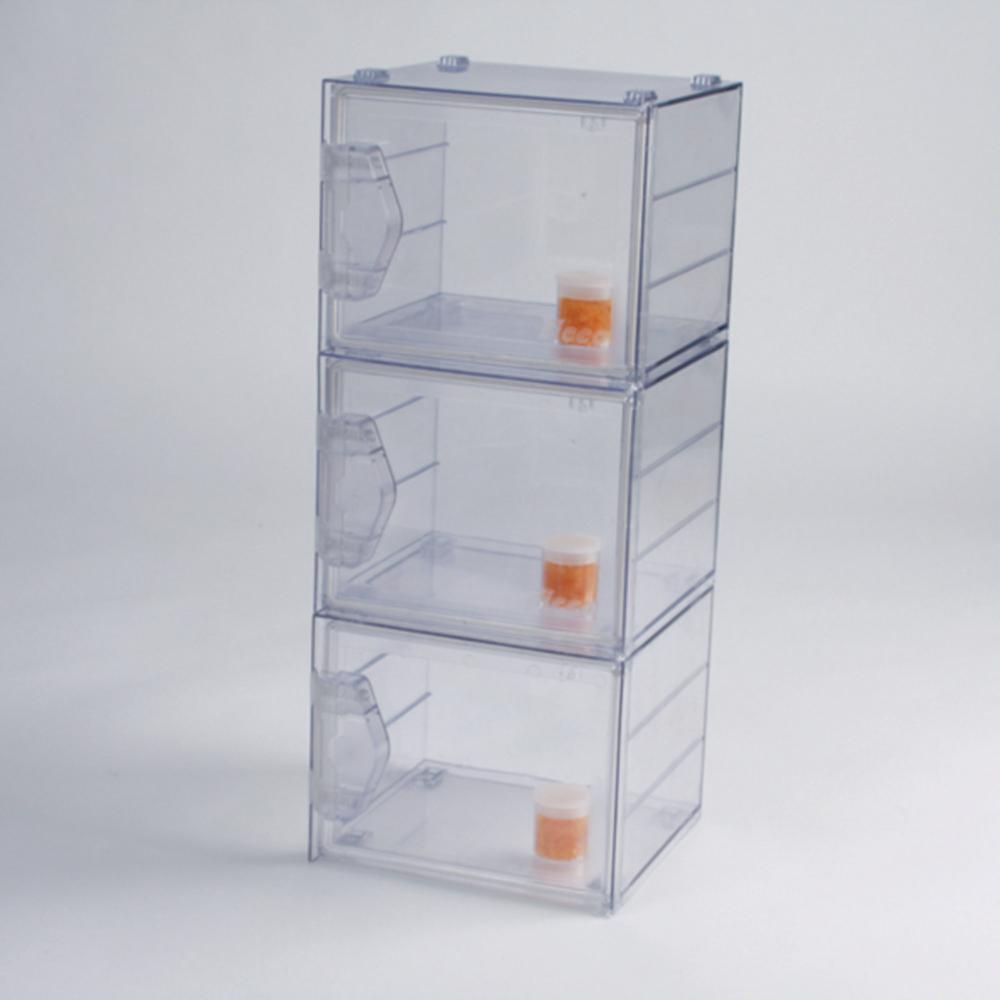 Bohlender Desiccator Cabinet Transparent PC, Size 224x200x504 mm, with Bottle of Silica Gel