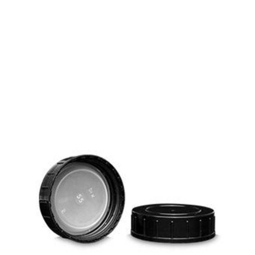 RIXIUS Screw Caps PP Black with LDPE Insert GL55 Pack of 800
