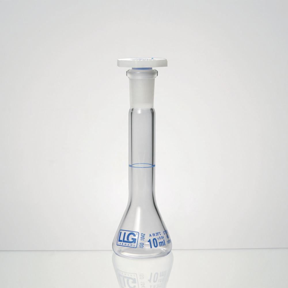 LLG Volumetric Flask 1 ml, Clear, Trapezoidal, Boro 3.3, Class A, NS 07/16, PE-Stopper, Pack of 2

