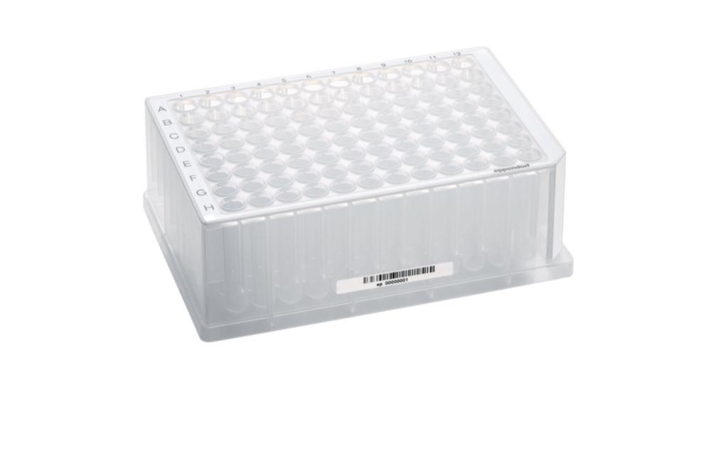 Eppendorf Deepwell Plate 96/2000 µl with Barcodes, Sterile, Def. Color Wells, Colorless, Pack of 80 Plates

