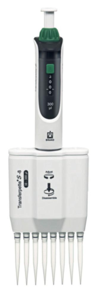 BRAND Transferpette S 8-Channel Variable 30–300 µL (M8-300 DE-M)