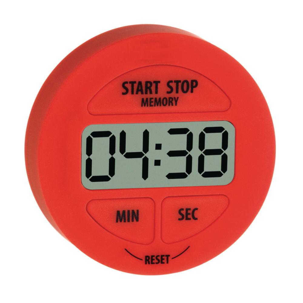 TFA Dostmann Electronic Timer And Stopwatch Red, Up To 99 Min 59 Sec, Rubber Coated, Magnet, Incl. Battery LR44

