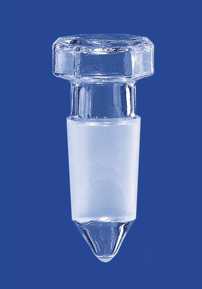 Lenz-Laborglas Hollow Stoppers Hexagonal Plate Pointed Bottom NS 19/26 Pack of 10