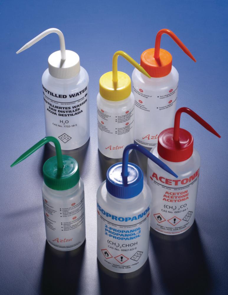 DWK Azlon 500 mL Wide Neck Isopropanol with Multilingual Labels Wash Bottles – Pack of 5