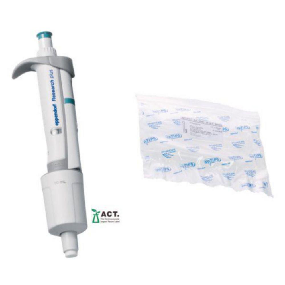 Eppendorf Research Plus 1-Channel Pipette 1-10 mL, Turquoise incl. EpT.I.P.S.-Sample Bag