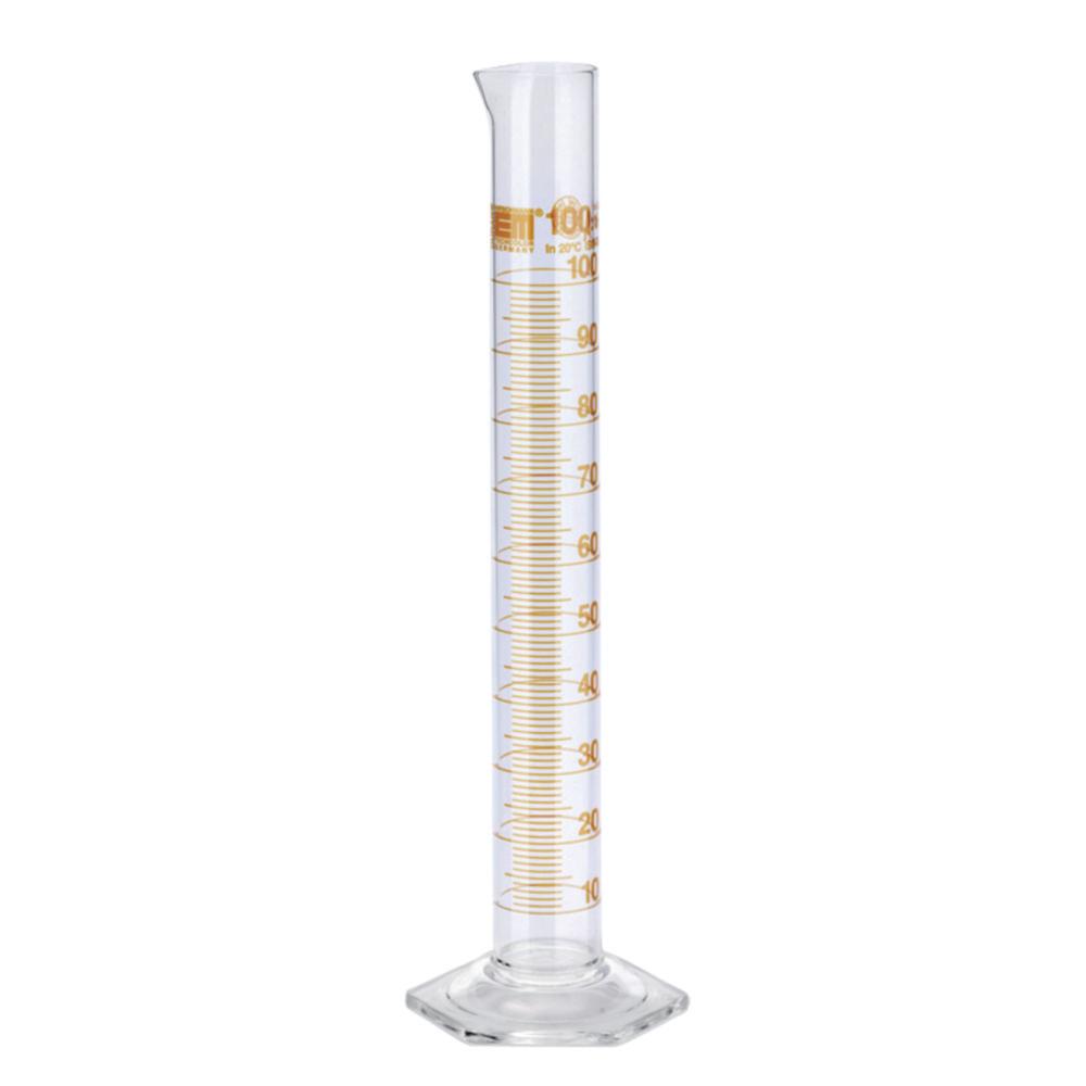 Hirschmann Laborgeräte 25 mL Measuring Cylinder, Class A, Duran, Ring Graduation, Amber Graduated, Conformity Certified