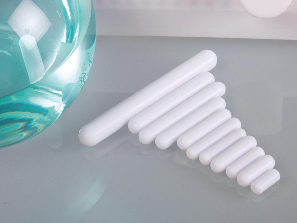 Bürkle Magnetic Stirring Bar, Cylindrical, 40 x 8 mm, PTFE-Coated, White