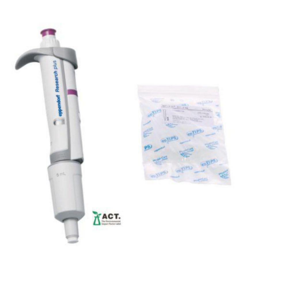 Eppendorf Research Plus 1-Channel Pipette 0.5-5 mL, Purple incl. EpT.I.P.S.-Sample Bag
