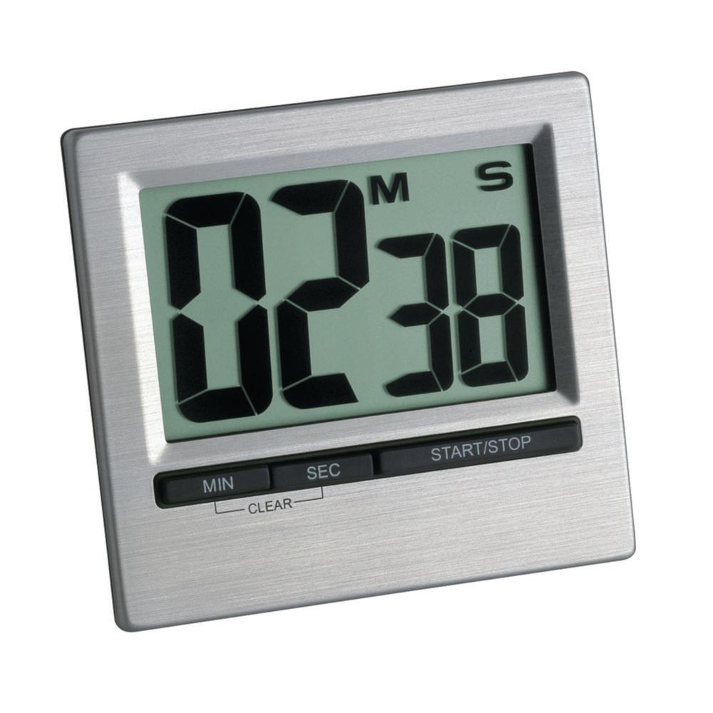 TFA Dostmann Electronic Timer, Silver, Up to 99 Min, Memory Function, Attachment Magnet