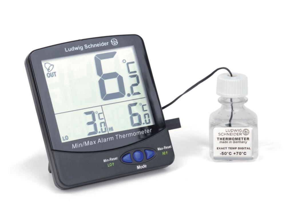 Ludwig Schneider Digital Bottle Thermometer -50 to 70°C for Refrigerators, Certified Temp 4°C