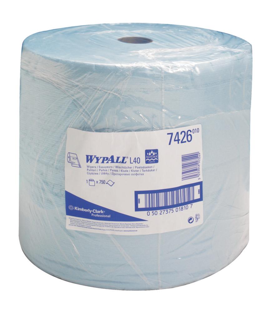 Kimberly-Clark WypAll L30 Ultra+ Wipes (38 x 37 cm), Blue, Airflex Material, Perforated Jumbo Roll of 670 Wipes​