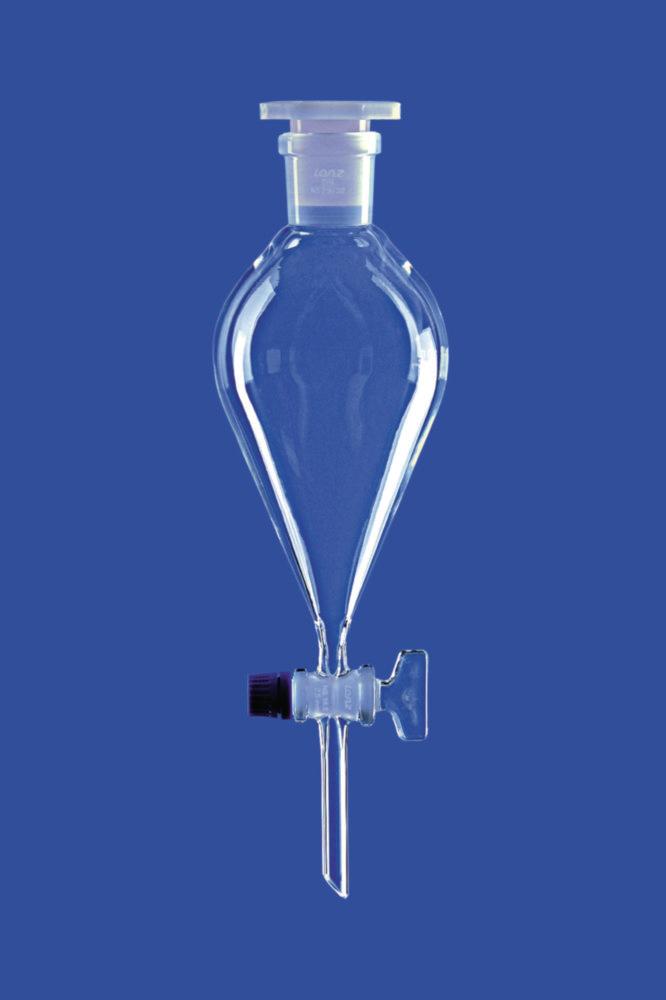 Lenz-Laborglas 500 mL Conical Separating Funnel (Borosilicate Glass, NS 29/32, PTFE Plug, PE Stopper)

