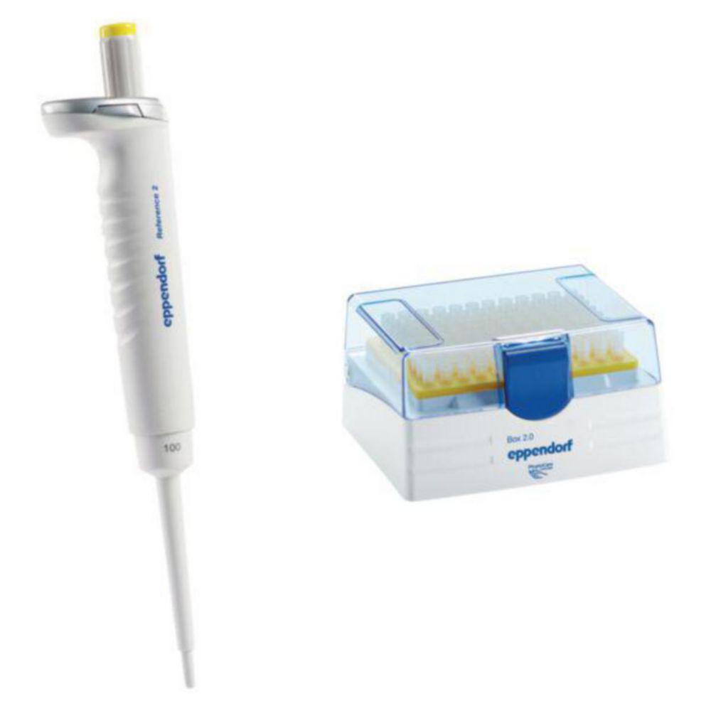 Eppendorf Reference 2 G Variable Single-Channel Pipette 10-100 µL, Yellow incl. EpT.I.P.S.-Box