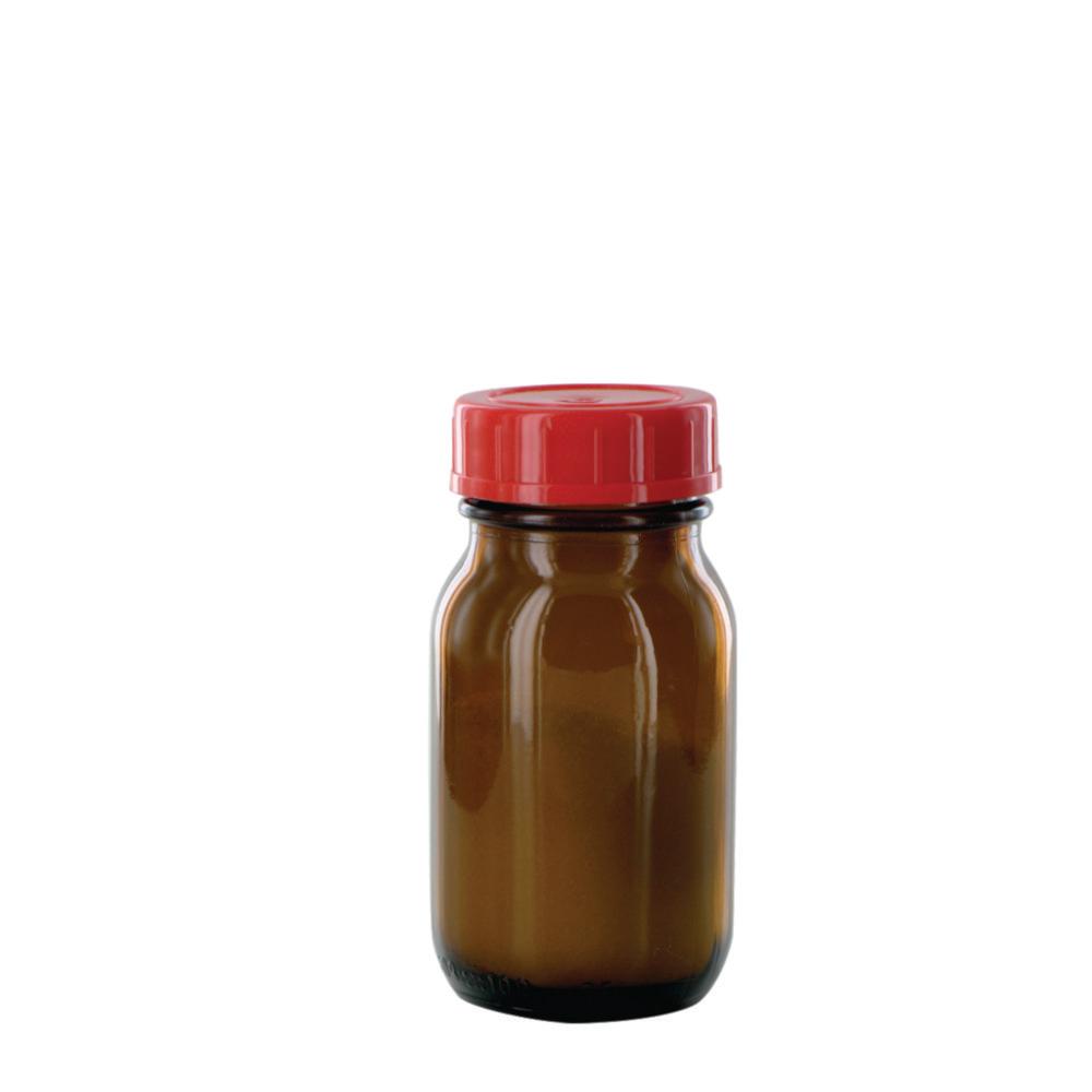 Behr Labor Wide Neck Bottle RB 100 GT, 100ml Amber Glass, with Closure and PTFE-Insert, Thread Dia. 40mm