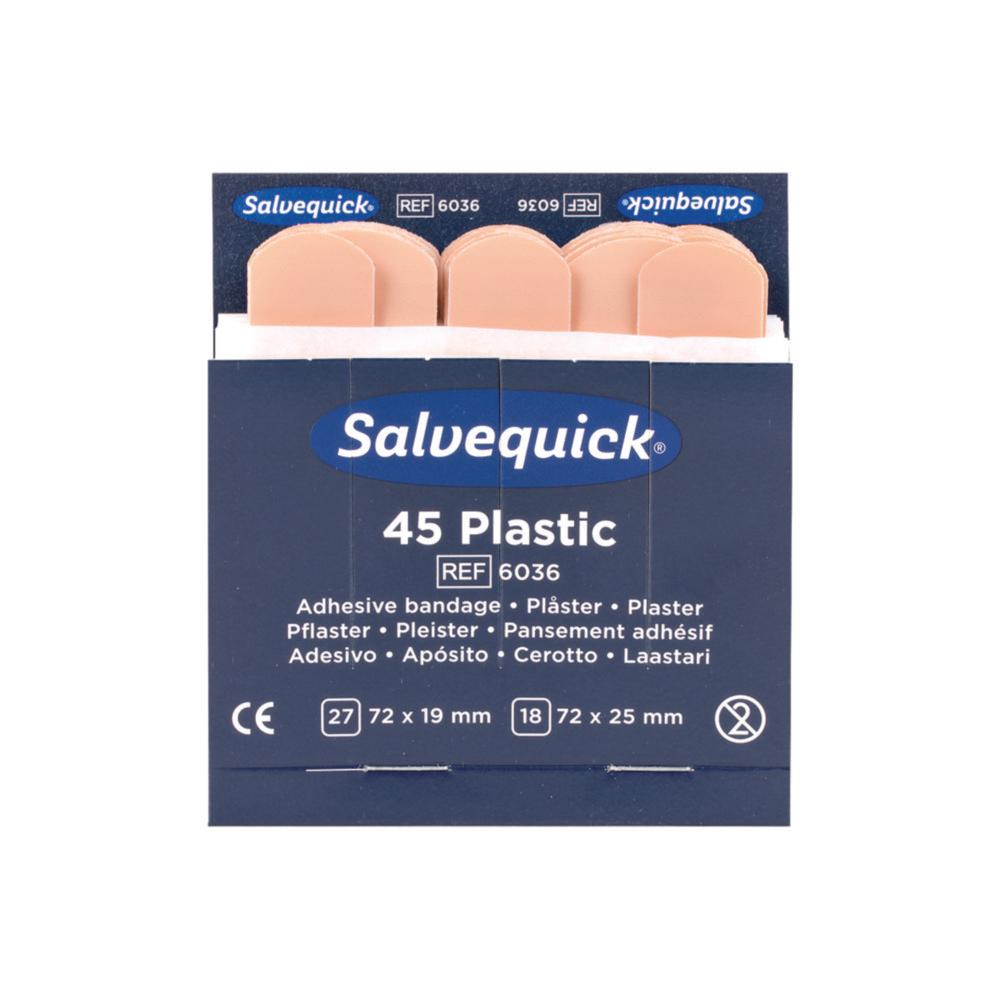 W. Söhngen Salvequick Plaster Strips Waterproof 72x19 mm / 72x25 mm Refill 6036, Pack of 45