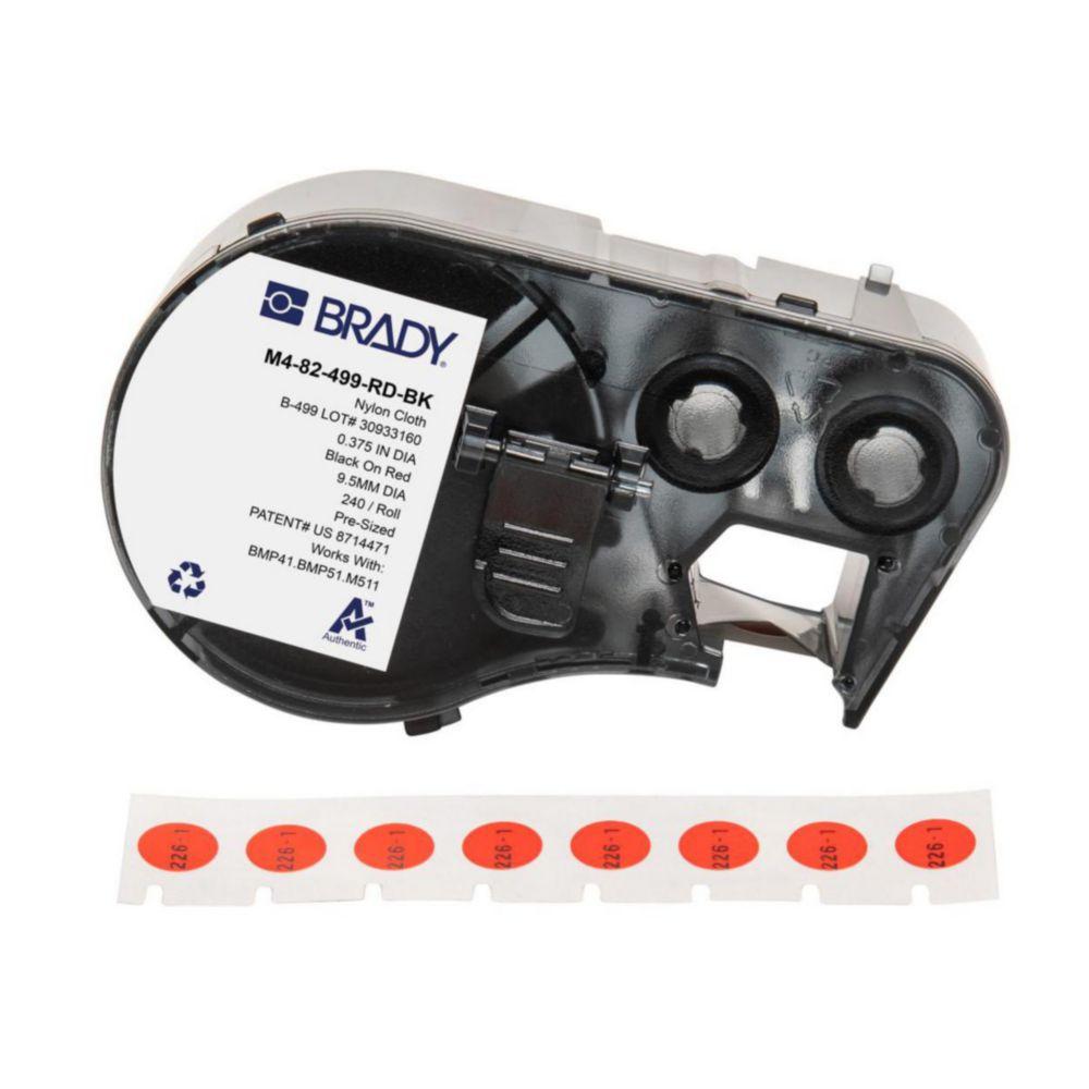 Brady Labels M4-82-499-RD-BK for M410/BMP41/M510/BMP51/M511, Pack of 240 Labels