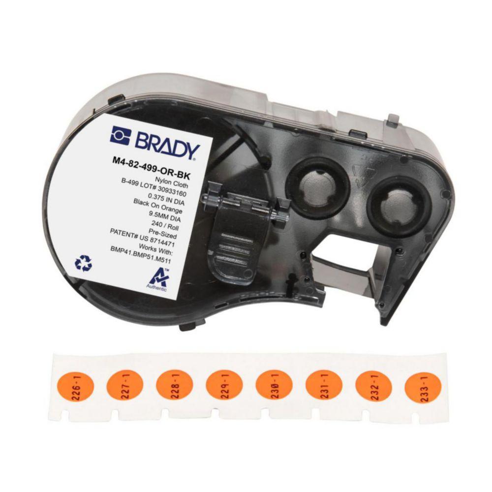Brady Labels M4-82-499-OR-BK for M410/BMP41/M510/BMP51/M511, Pack of 240 Labels