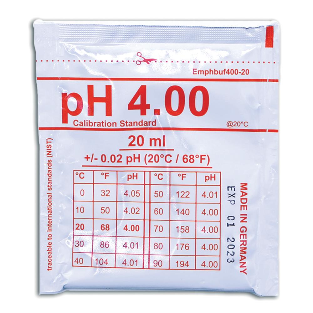 Water-i.d. pH Calibration Solution 4.00 pH Pack of 25x20ml


