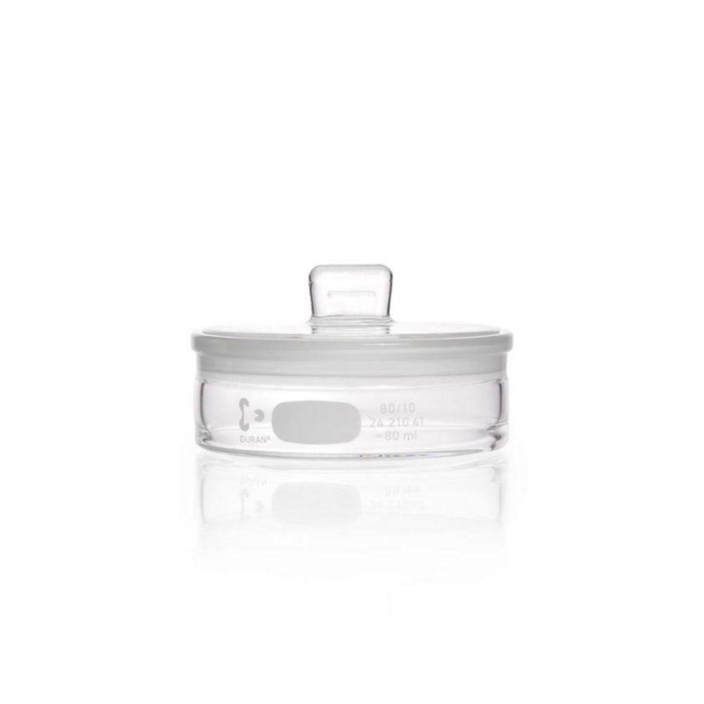 DWK Duran Weighing Bottle with Grip Stopper, Flat Shape, 85 x 30 mm, 80 mL

