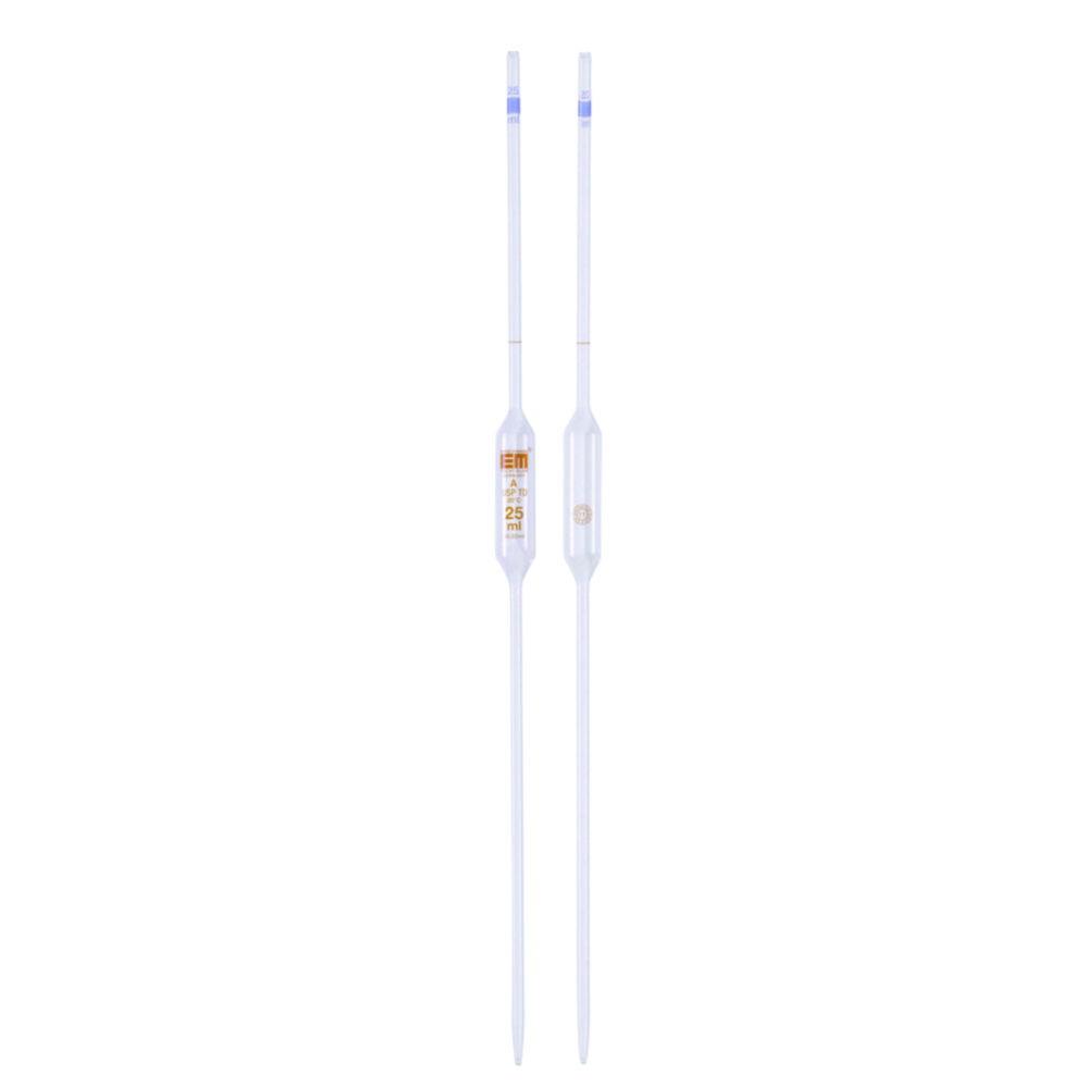 Hirschmann Volumetric Pipette 50 ml, Cl. A, USP AR-Clear Soda Glass, Amber Graduated