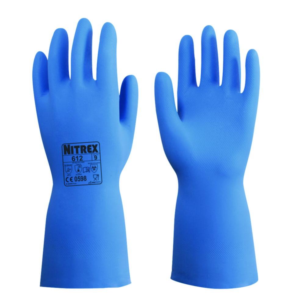 Unigloves Chemical Protective Gloves Nitrex 612 XXL (11) Nitrile Blue Pack of 10 Pair

