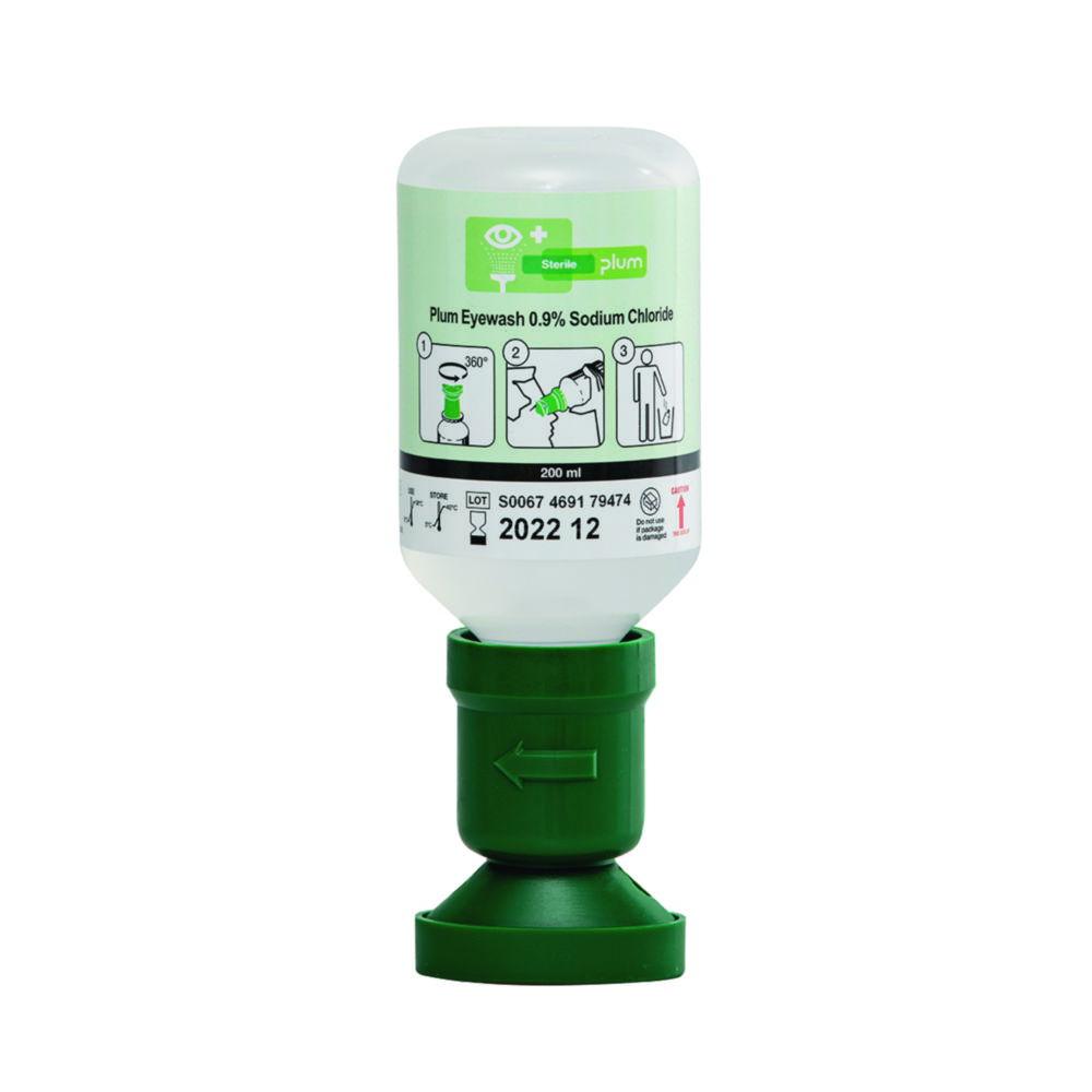 B-SAFETY Plum Eye Wash Bottle Single with 200 ml Sodium Chloride Solution 0.9% NaCl (4691)