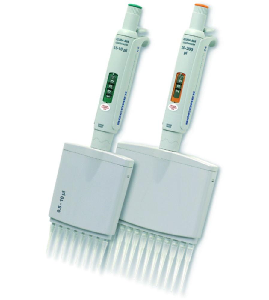 SOCOREX Acura Manual 855, 40 - 350 µl Multichannel Pipet Adjustable 12 Channel, Autoclavable
