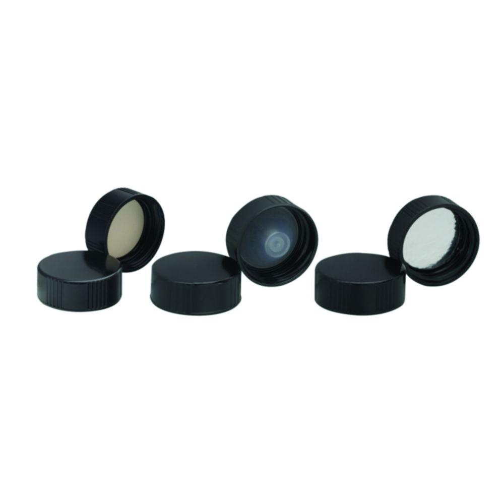 DWK Wheaton Screw Caps 13-425 with Rubber Liners, Black, Pack of 250 (W240820)

