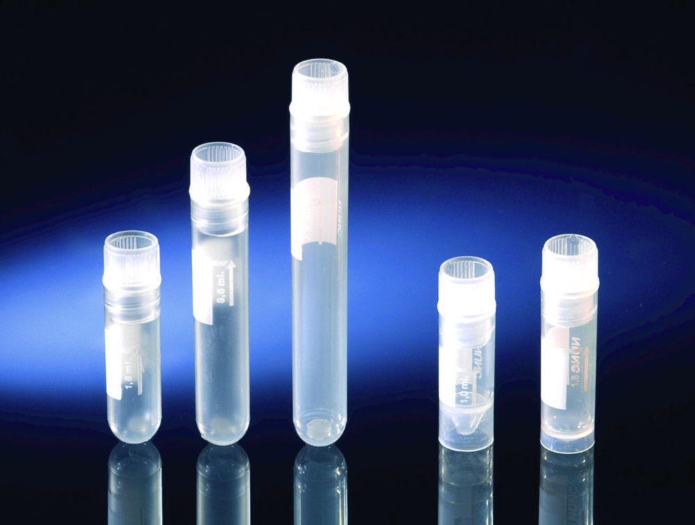 Thermo Nunc CryoTubes 3.6 ml, PP, Clear, Height 70 mm, Ø 12.5 mm, with Internal Thread, Round, with Writing Area, Sterile, Pack of 1600