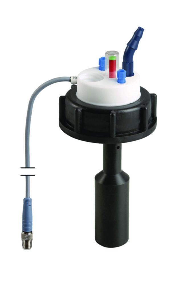 SCAT SafetyWasteCap S55 with Electric Level Sensor, 2x2.3/3.2mm OD Tubing, 1x6.4mm ID (Leak) Tubing, Fittings, Ferrules, and Signal Cable Included
