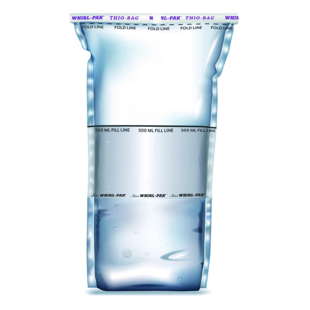 Nasco Whirl-Pak Sample Bag 150x230 mm Stand-Up Thio Bags with Sodium Thiosulfate Tablet, 500 ml, PE, Sterile, Pack of 100

