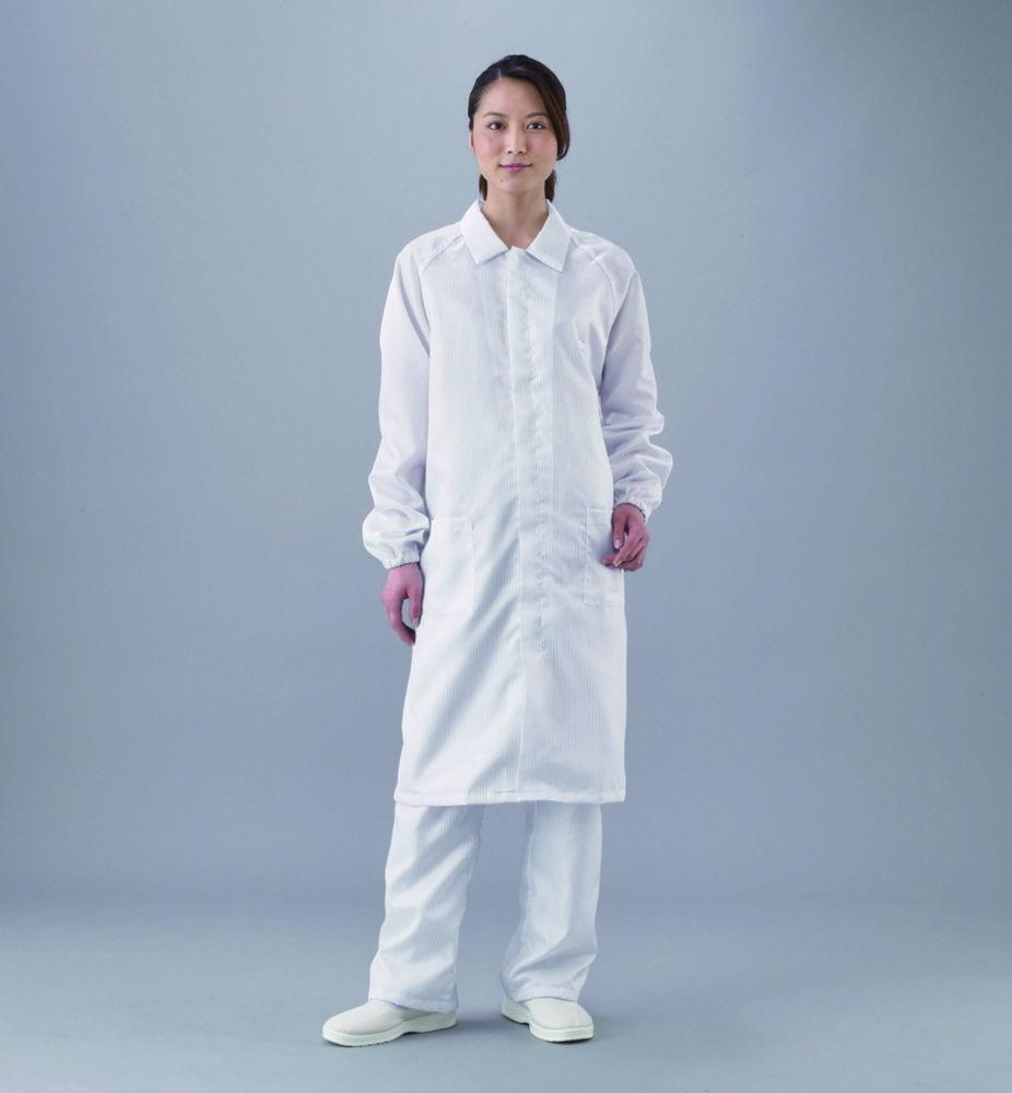 As One ASPURE Clean Room Coat Fastener Type XXS2367-Z White, Size XS

