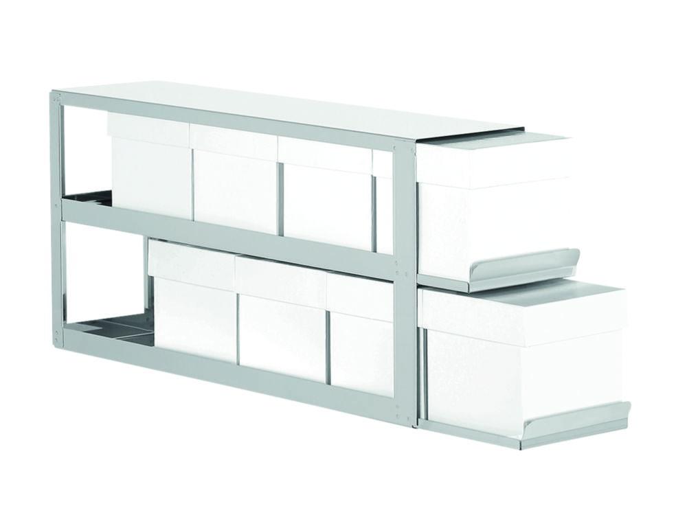 TENAK Sliding Shelf Rack for Upright Freezer for (HXD) 2x4 = 8 Boxes 130mm High, Delivered Including Standard White Cardboard Boxes and 9x9 Cell

