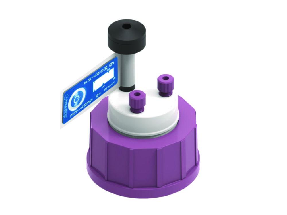 KEFO Eluent SafetyCap (GL45) with AirValve and 2x Standard ports