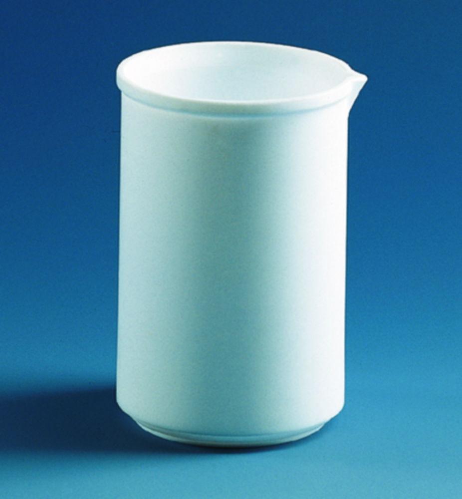 BRAND Beaker 250 mL, PTFE, Low Form h. 95 mm x Ø 70 mm, Non-Graduated, with Reinforced Rim and Spout

