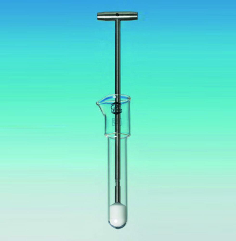 GPE Homogeniser Potter Elvehjem 30ml Chamber Length 105mm Glass Mortar 150mm PTFE Pestle 250mm x Ø 19mm

