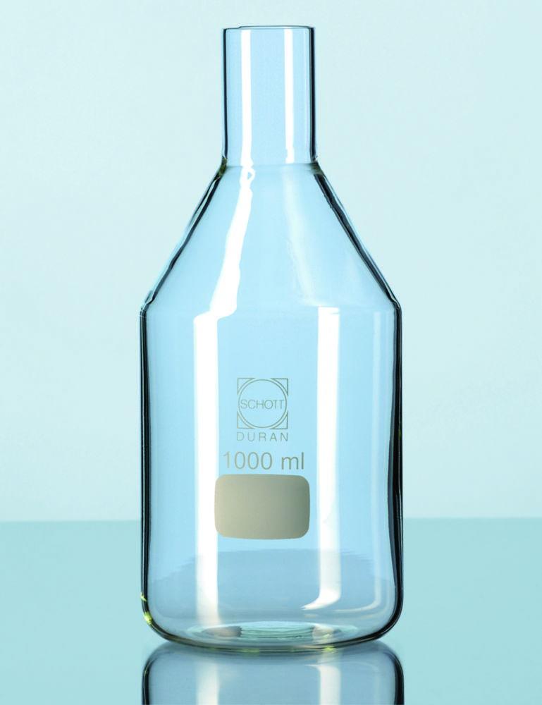 DWK Duran Culture Media Bottle 500 mL with Straight Neck, Neck Dia 38 mm, for Metal Caps