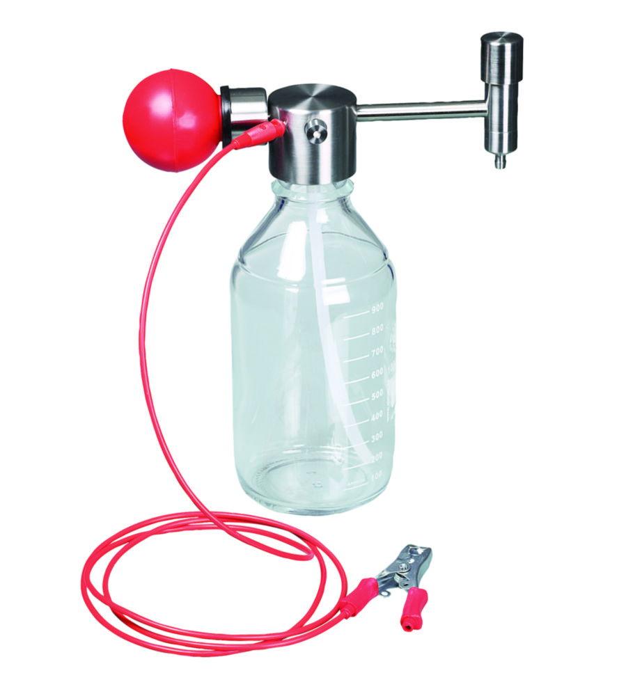 Bürkle Hand Pump MINI for Solvents, Stainless Steel/PTFE, GL 45 Thread, 40 cm PTFE Suction Hose