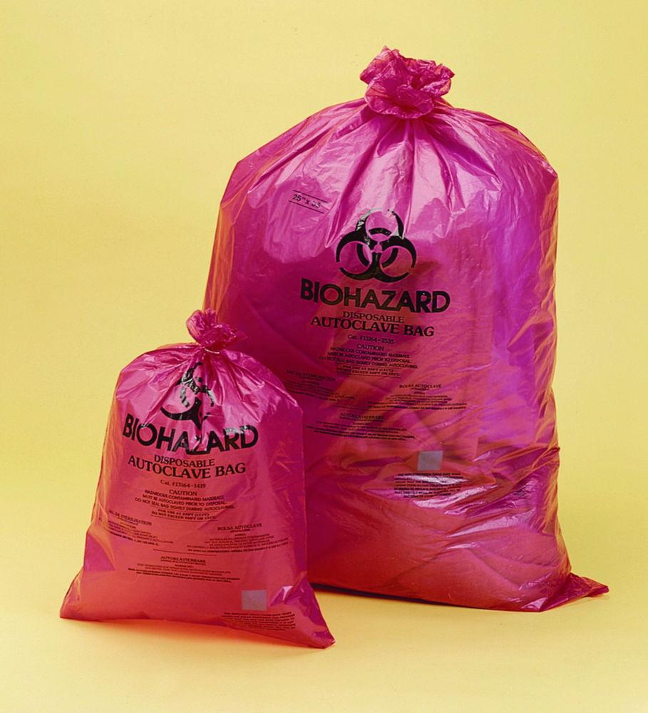 Bel-Art Biohazard Waste Bags 360x480 mm, Orange-Red, PP, Pack of 200