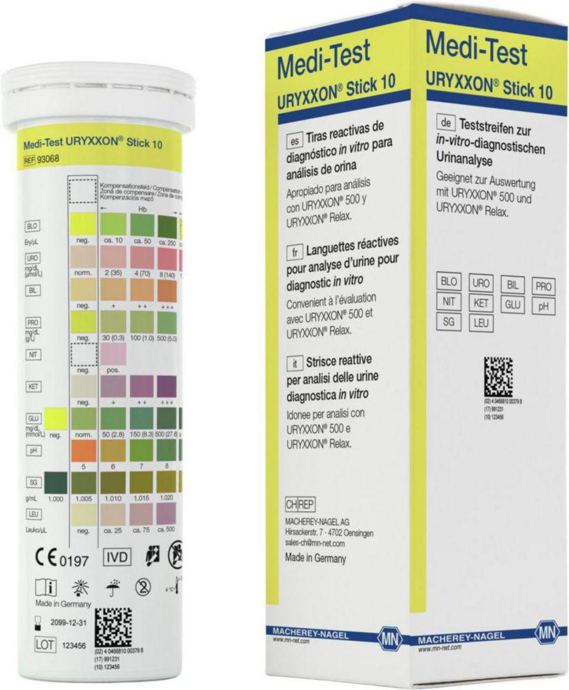 Macherey-Nagel MEDI-TEST URYXXON Stick 10 for instrumental evaluation, pack of 100 strips, 6x120 mm

