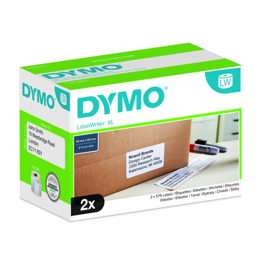 Dymo Original Label for LabelWriter, White Permanent, 2 x 575 Labels, for LW 4XL & 5XL, 102mm x 59mm

