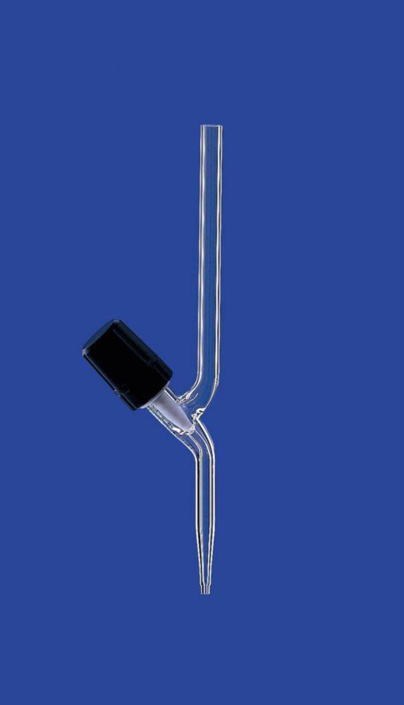 Lenz-Laborglas Straight Burette Valve Cock, Boro 3.3 Valve Opening 0-2.5mm, Valve Arbor PTFE


