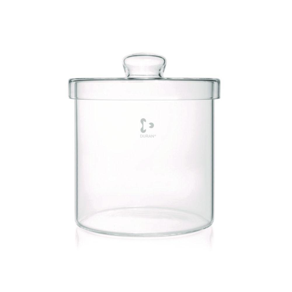 DWK Duran Cylinder 210 x 210 mm – Glass Cylinder with Knob Lid for Laboratory Use

