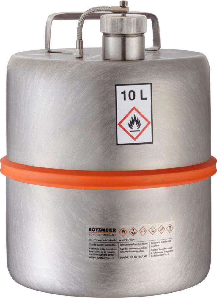 Rötzmeier Safety Storage Vessel 10L with Screw Lid and Overpressure Valve
