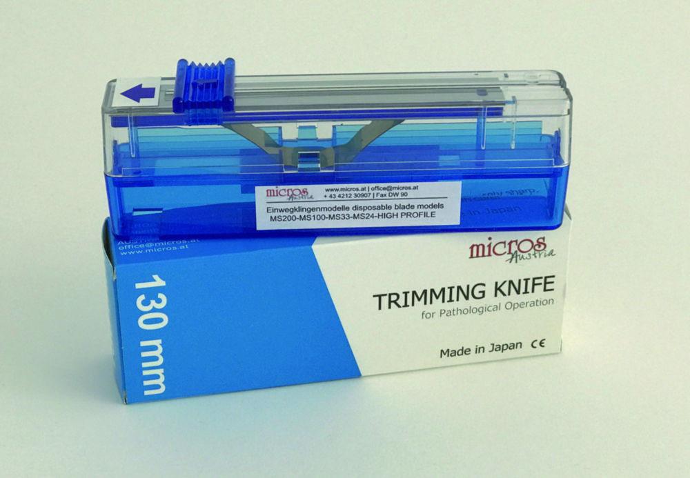 Micros Trimming Knives MS130 L-130mm for Tissues with Fibers, Pack of 50

