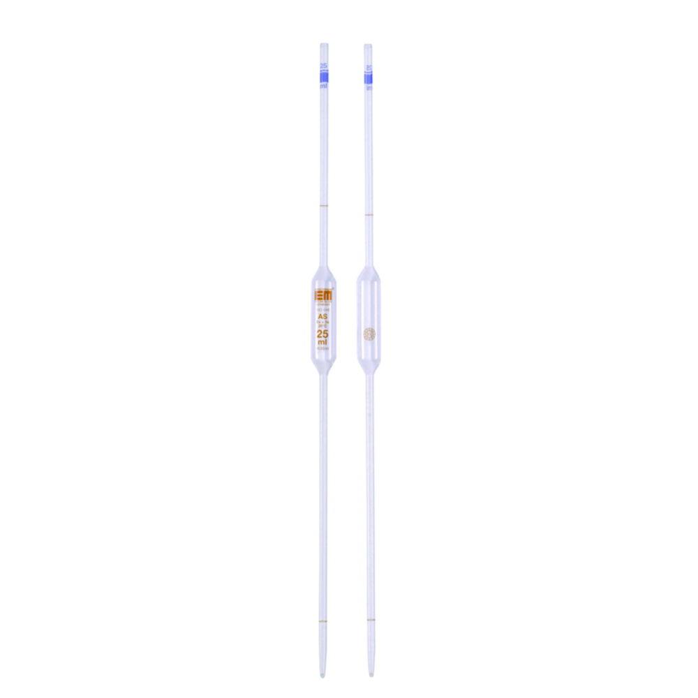 Hirschmann Laborgeräte 15 mL Volumetric Pipette, Class AS, 2 Marks, AR Clear Soda Glass, Brown Graduated, Conformity Certified