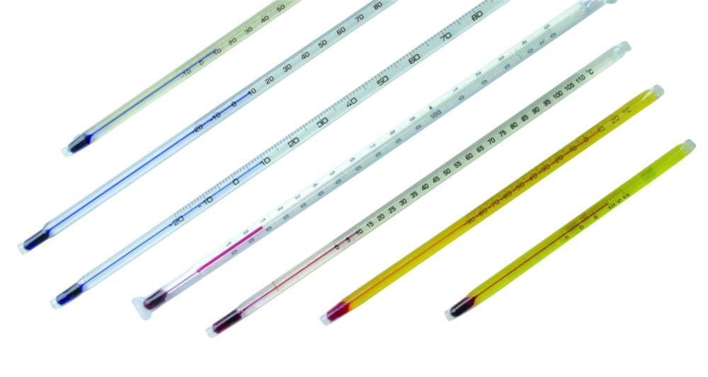 LLG Thermometer General Purpose -35°C +50:1°C Stemform Red Filling White Back 300 mm Total Immersion