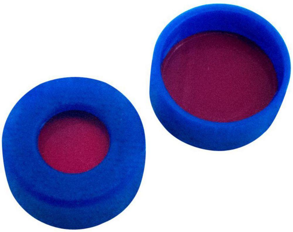 LLG Labware Snap Ring Cap N 11 PE Blue Center Hole PTFE Red/Silicone White/PTFE Red Hardness 45° Shore A Thickness 1.0 mm