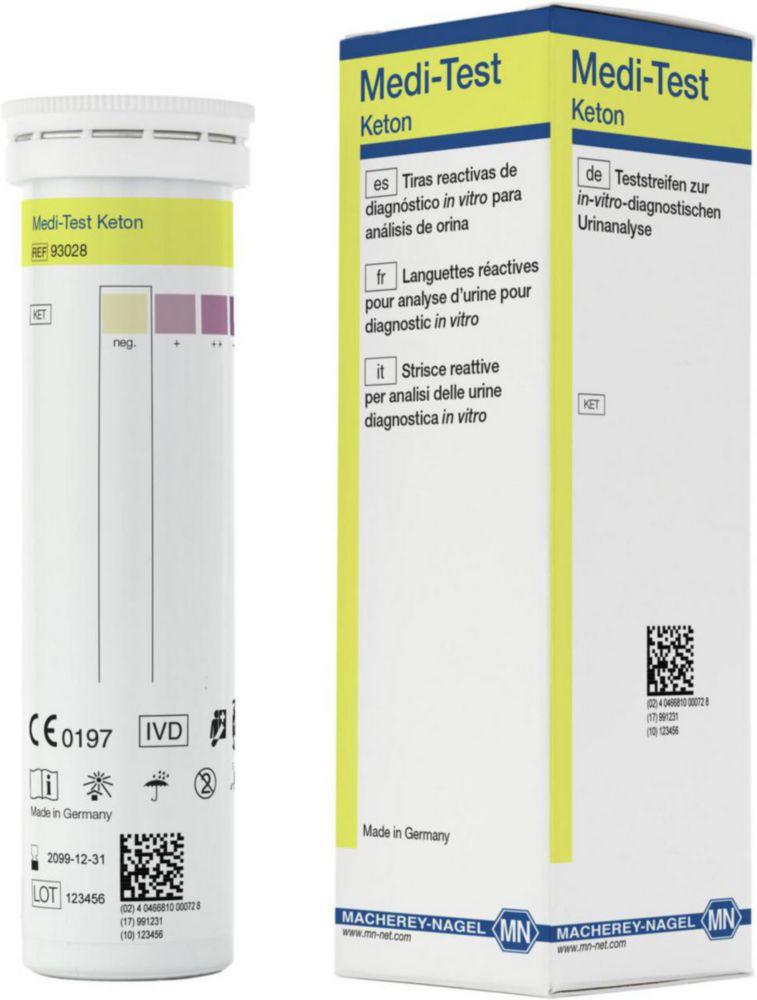 Macherey-Nagel MEDI-TEST Ketones Test Stripes for Urine Analysis, Pack of 100 Strips

